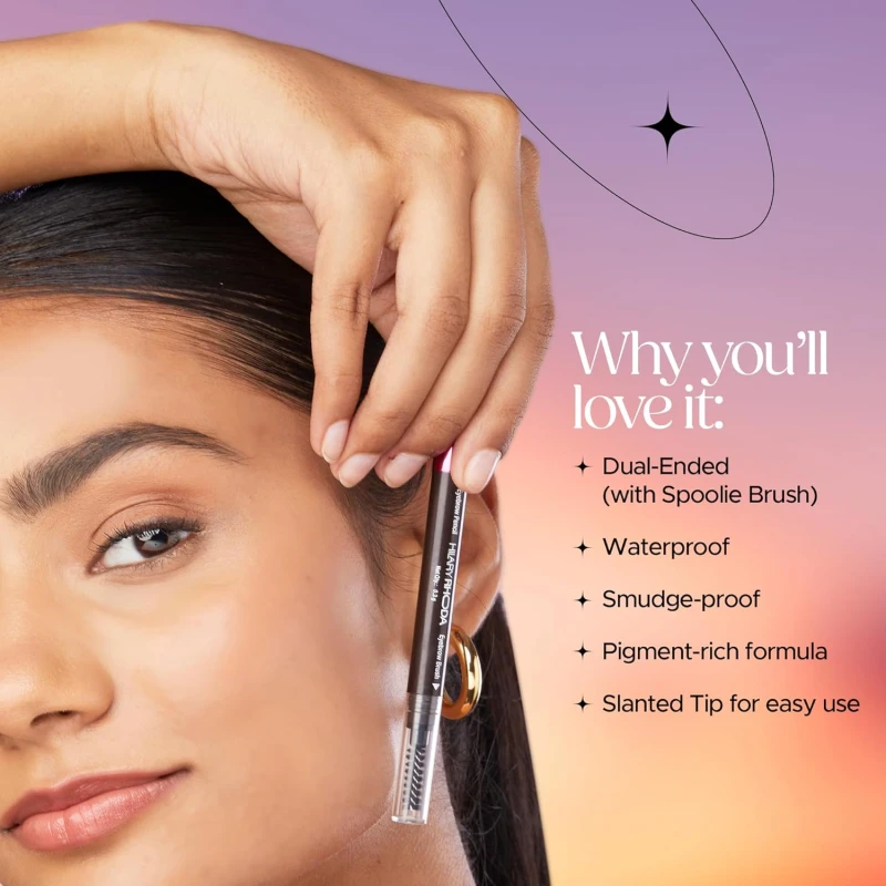 Hilary Rhoda Brow Artist Eyebrow Pencil Dual-Ended (Black, Shade 01) | Waterproof & Smudge-Proof Brow Definer | Natural Finish | Long-Lasting & Easy to Apply – 0.3g thumbnail 4
